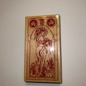 Vintage Never Used! SPIRIT of AUTUMN Stamp Oasis goddess Fairy Faerie Women Icon